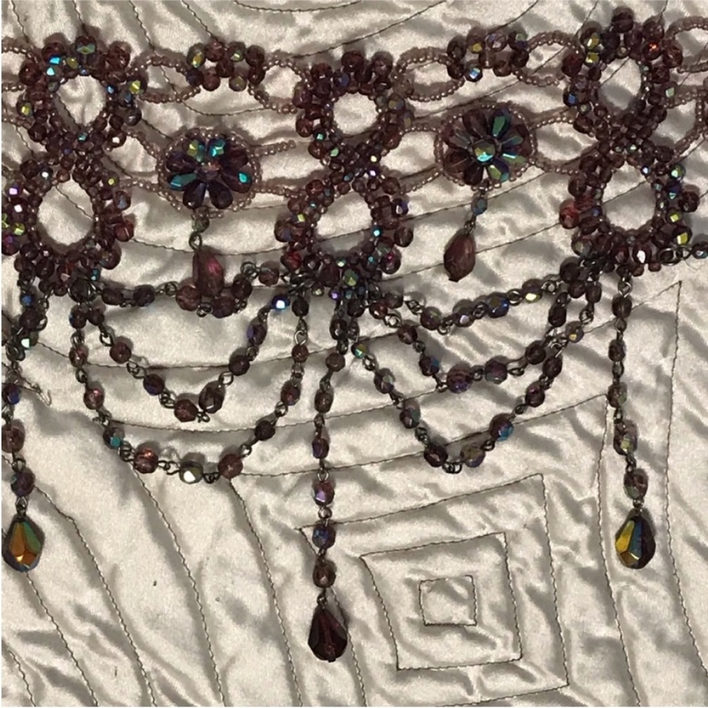 Choker Boho Witchy Edwardian intricate artist made blue Beaded whimsigoth Fairy